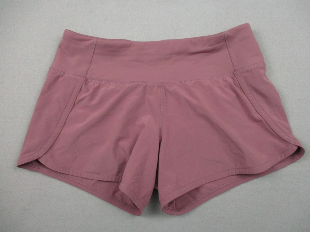 Lululemon Shorts Women 4 Figue Pink Solid Low Rise Activewear Running Lining